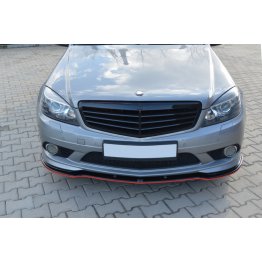 Накладка сплиттер на передний бампер вариант 2 на Mercedes C W204 AMG-Line